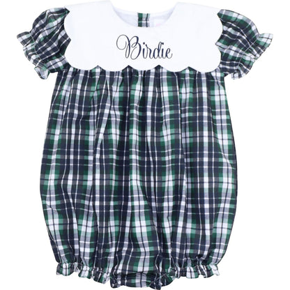 Green And Navy Plaid Bubble