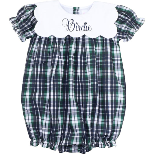 Green And Navy Plaid Bubble