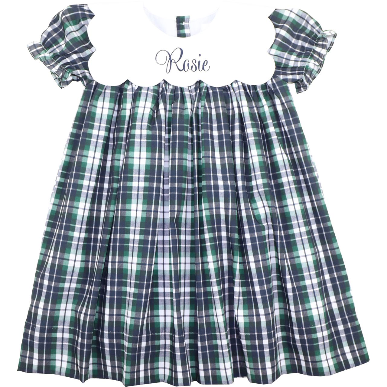 Green And Navy Plaid Dress