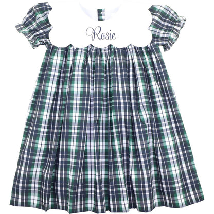 Green And Navy Plaid Dress