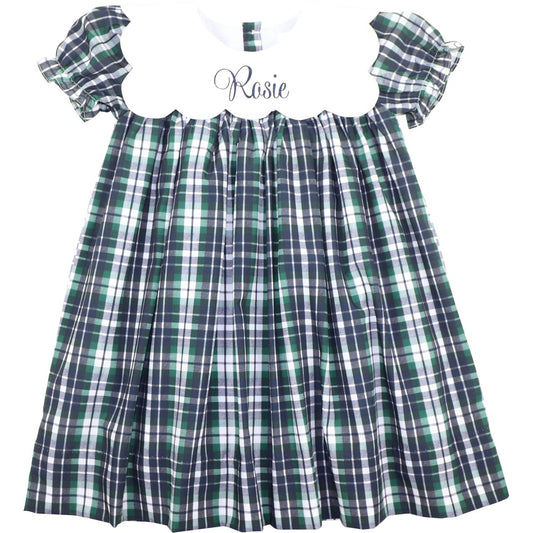 Green And Navy Plaid Dress