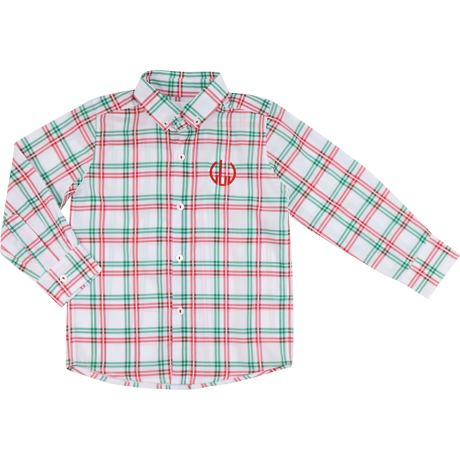 Green And Red Plaid Button Down Shirt