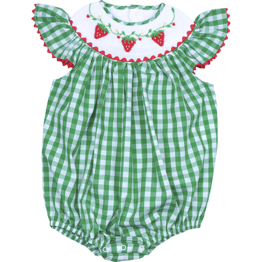 Green Check Smocked Strawberries Bubble4
