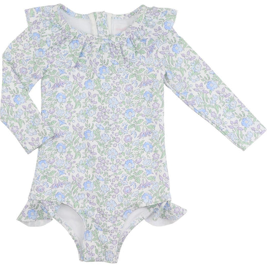 Green Floral Print Swimsuit