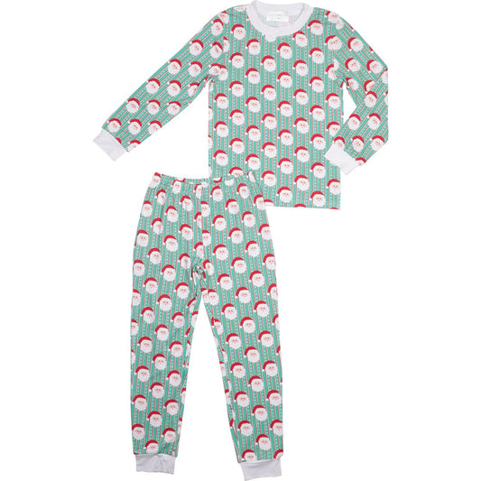Green Knit Santa Pajamas