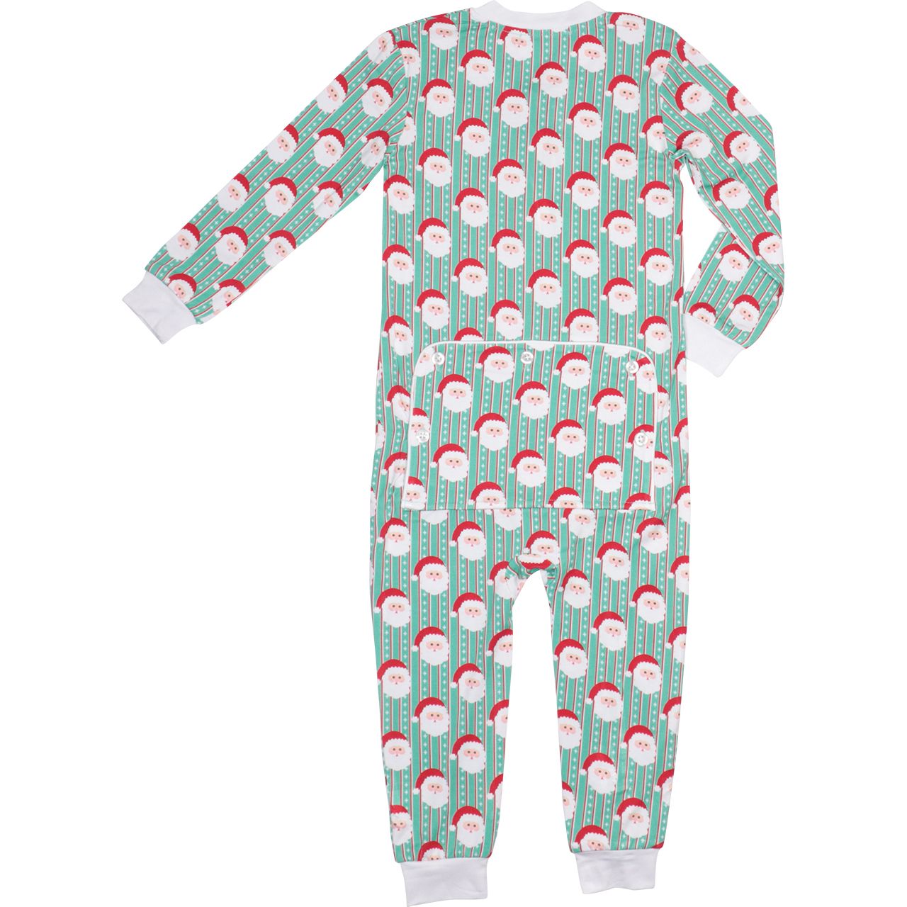 Green Knit Santa Zipper Pajamas