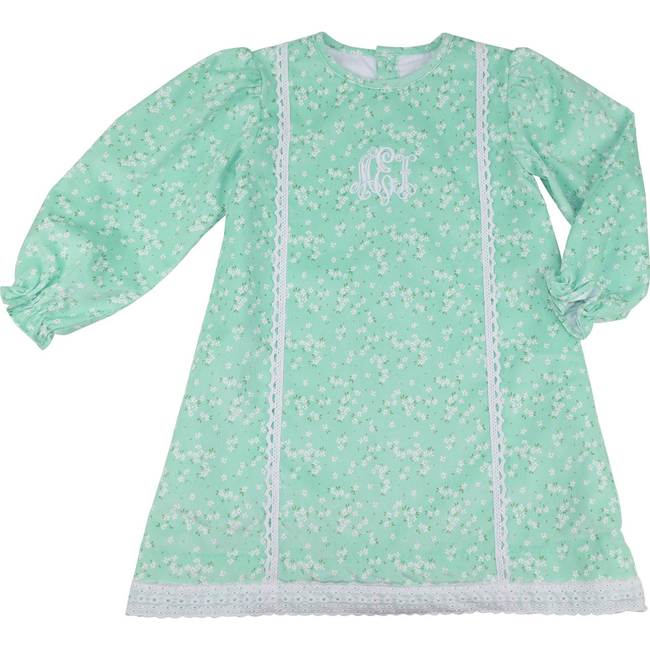 Green Petite Floral Corduroy Dress