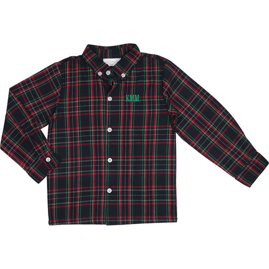 Green Plaid Button Down Shirt