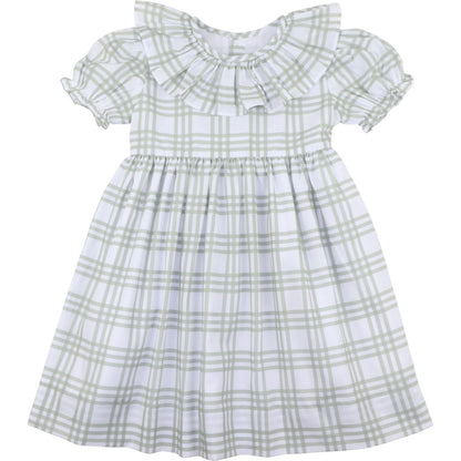 Green Plaid Ruffle Dress