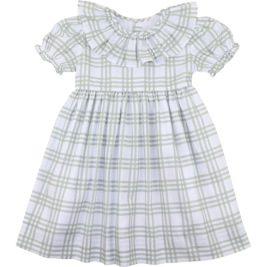 Green Plaid Ruffle Dress