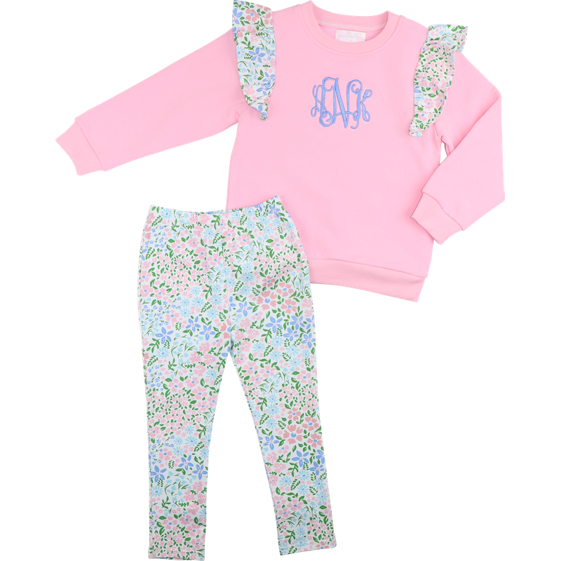 Pink Floral Legging Set