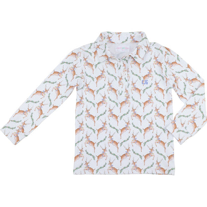 Reindeer Knit Polo Shirt