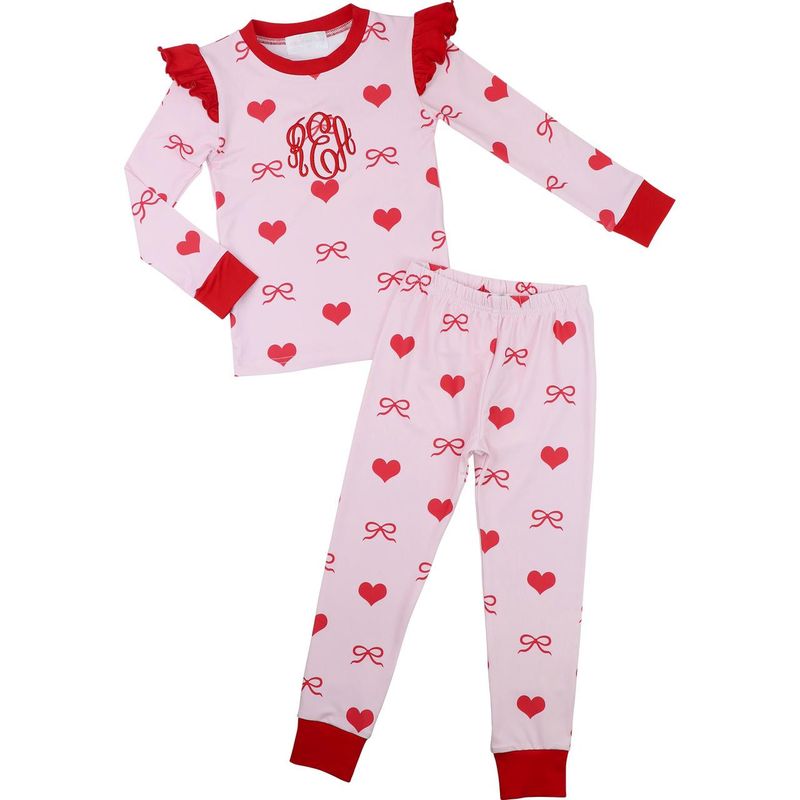 Heart And Bow Knit Pajamas