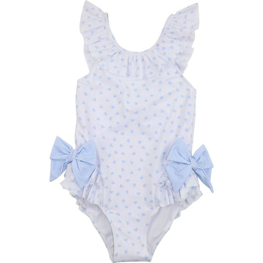 Heart Print Bow Swimsuit