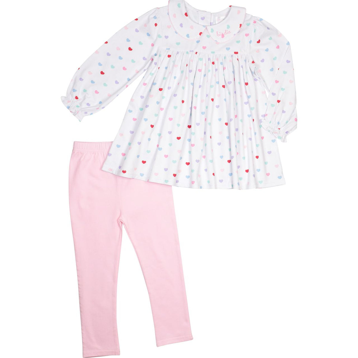 Heart Print Knit Legging Set