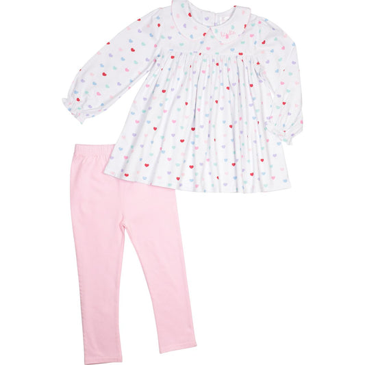 Heart Print Knit Legging Set