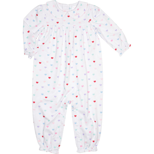 Heart Print Knit Long Bubble