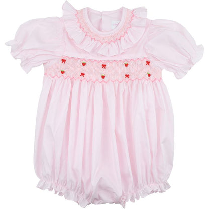 Heirloom Smocked Strawberry And Bow Bubble