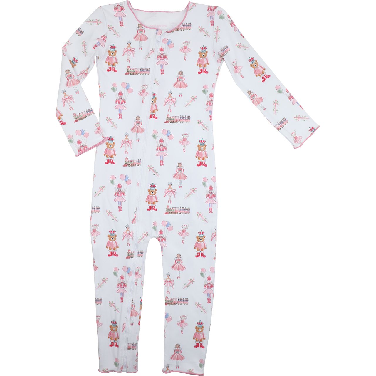 Holiday Ballerina Knit Zipper Pajamas