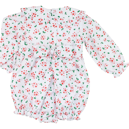 Holiday Floral Custom Smocked Bubble