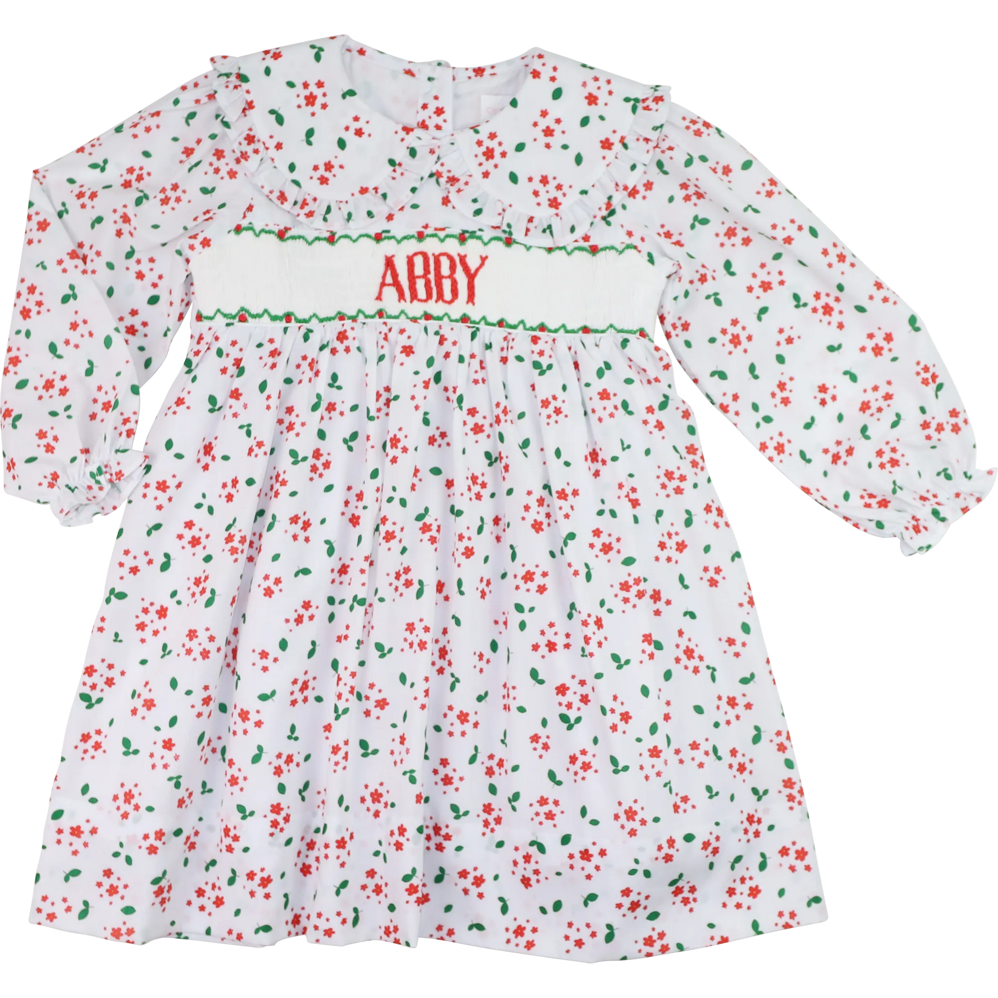 Holiday Floral Custom Smocked Dress