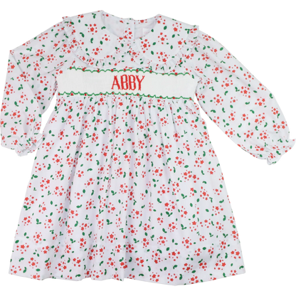 Holiday Floral Custom Smocked Dress