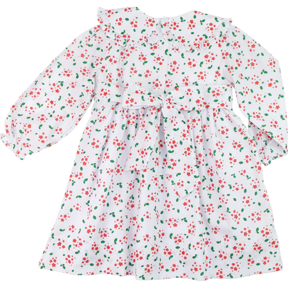 Holiday Floral Custom Smocked Dress Back