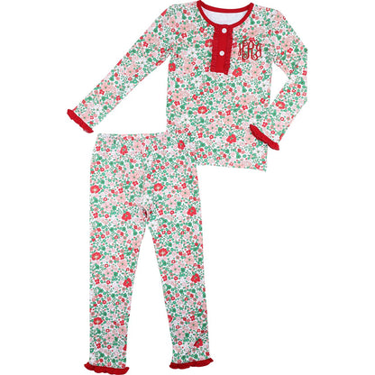 Holiday Floral Knit Pajamas
