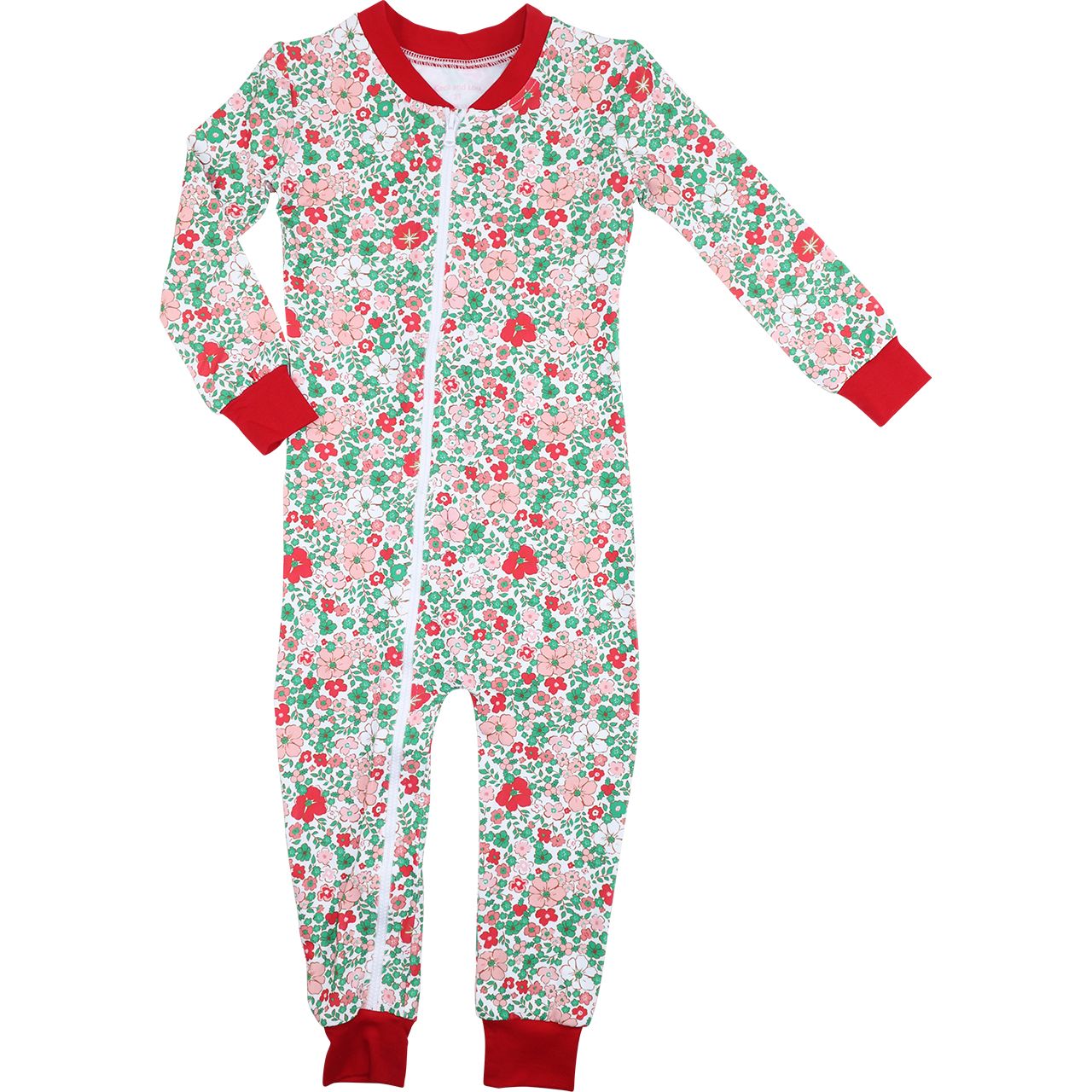 Holiday Floral Knit Zipper Pajamas