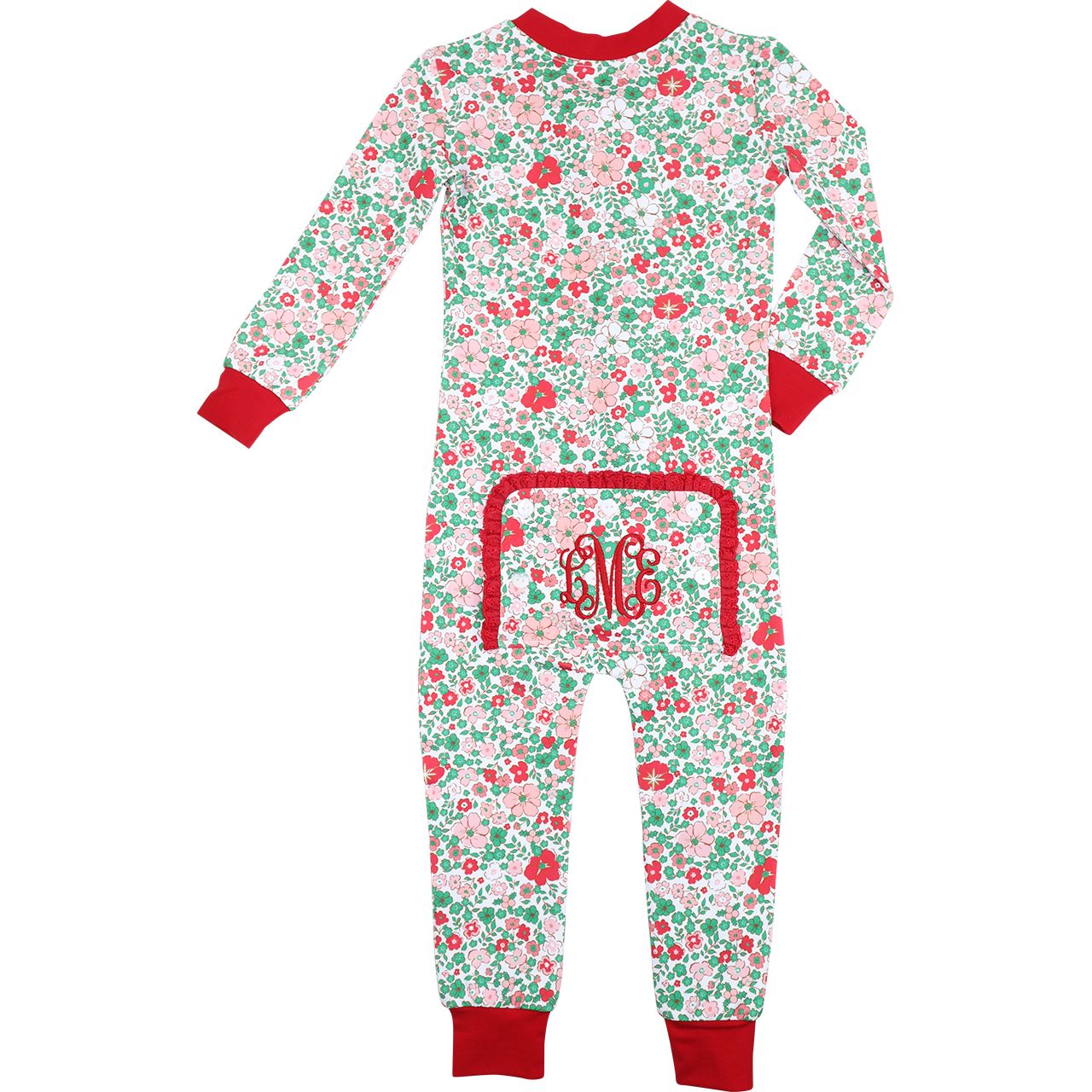 Holiday Floral Knit Zipper Pajamas