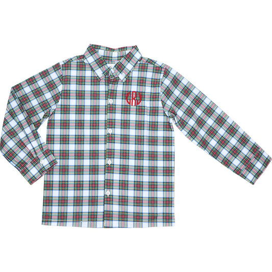Holiday Plaid Button Down Shirt