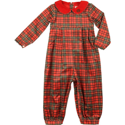 Holiday Plaid Corduroy Long Romper