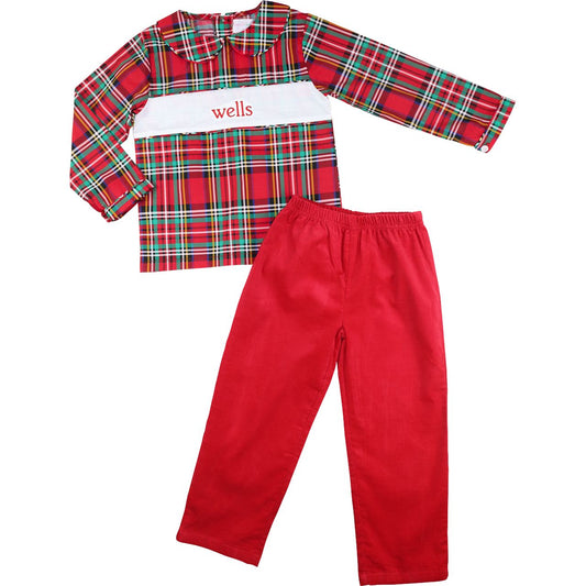 Holiday Plaid Insert Pant Set