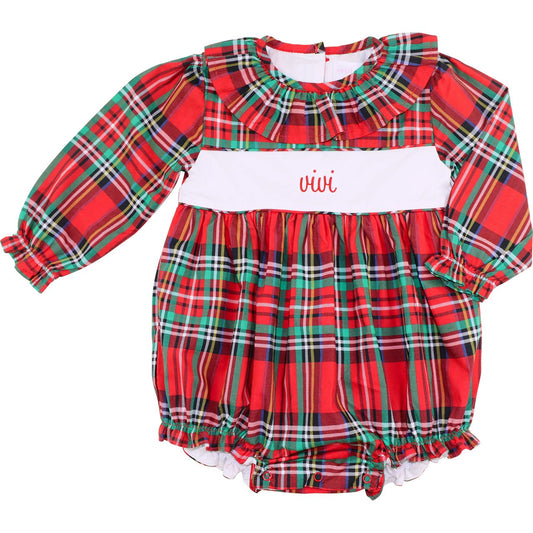 Holiday Plaid Insert Ruffle Bubble