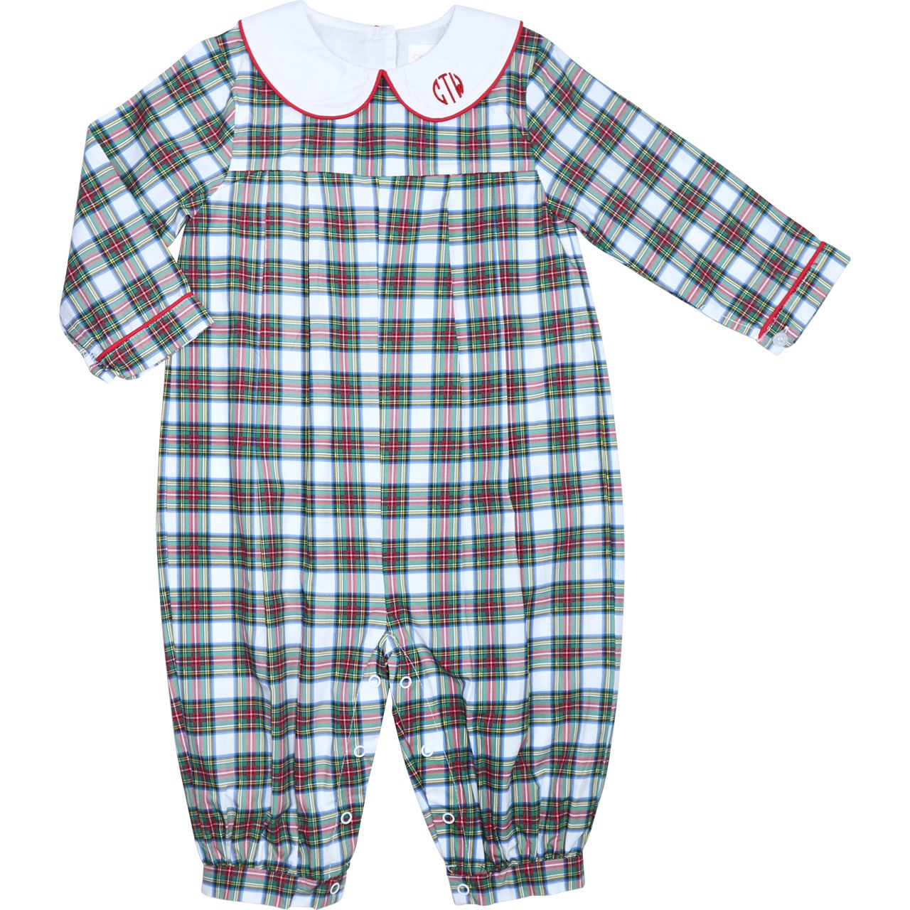Holiday Plaid Long Romper
