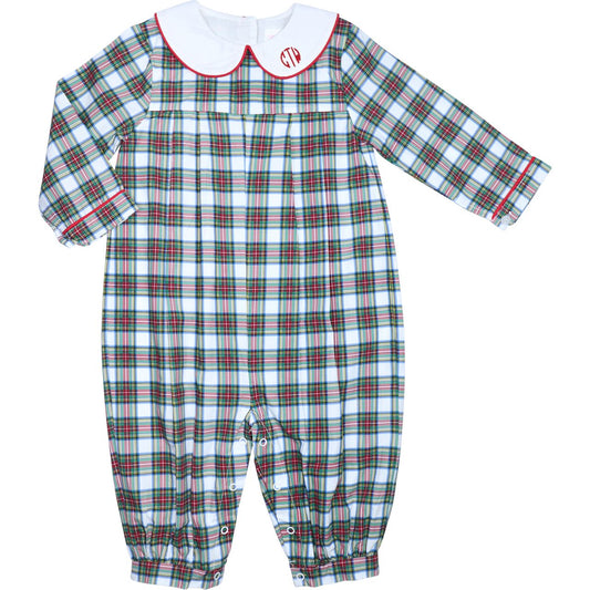 Holiday Plaid Long Romper