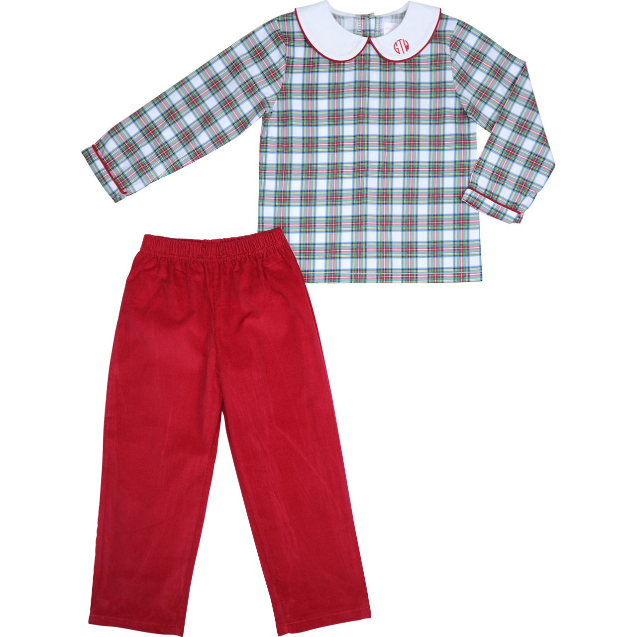 Holiday Plaid Peter Pan Pant Set