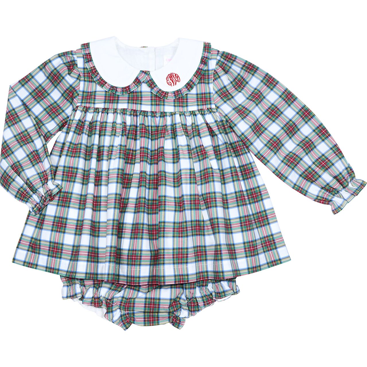 Holiday Plaid Ruffle Diaper Set