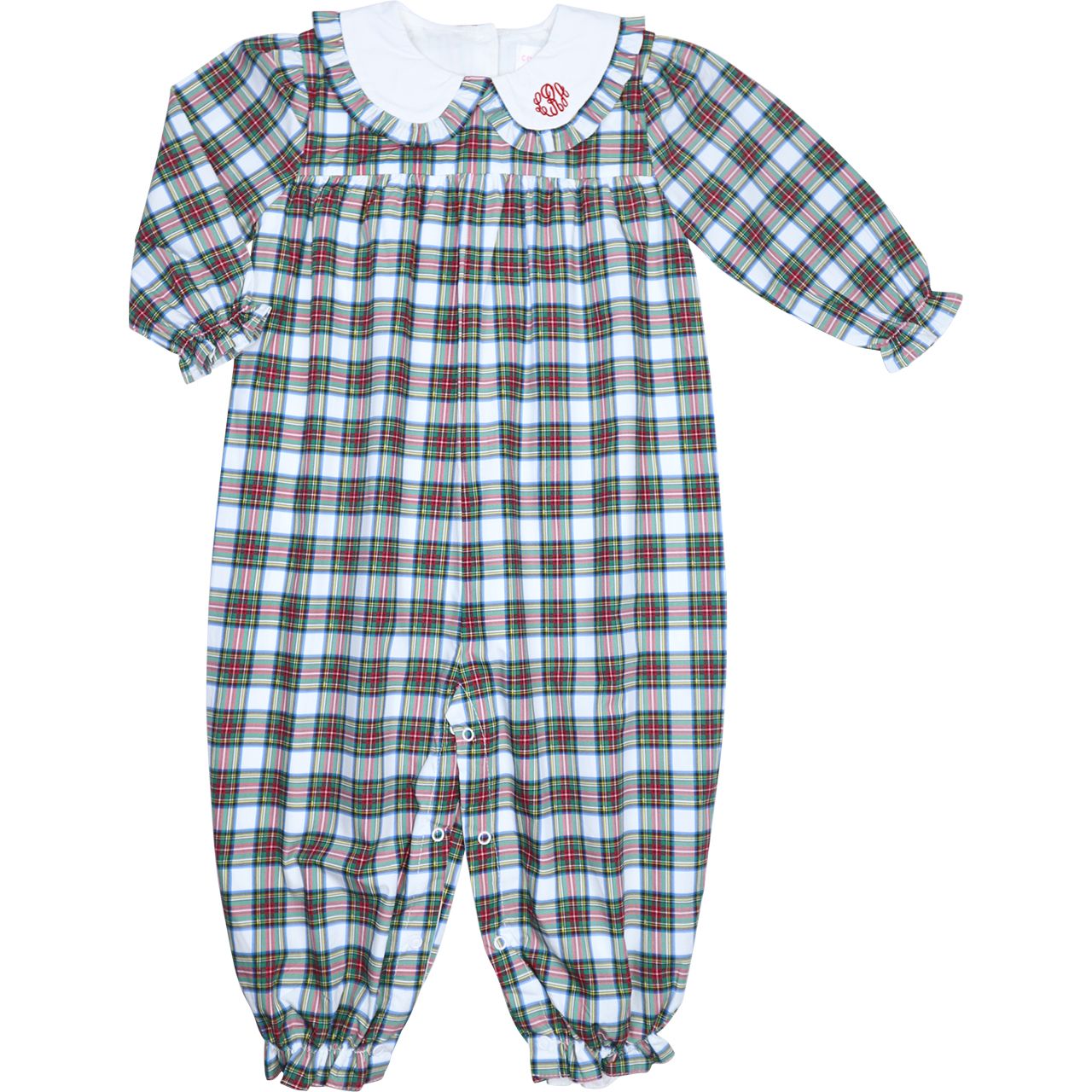 Holiday Plaid Ruffle Long Bubble