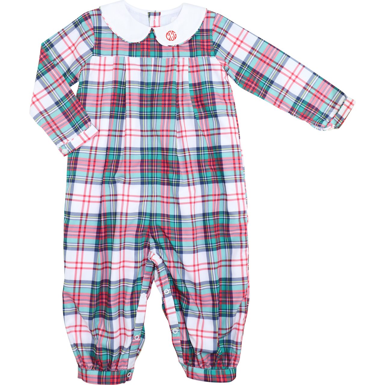 Holiday Tartan Plaid Long Romper