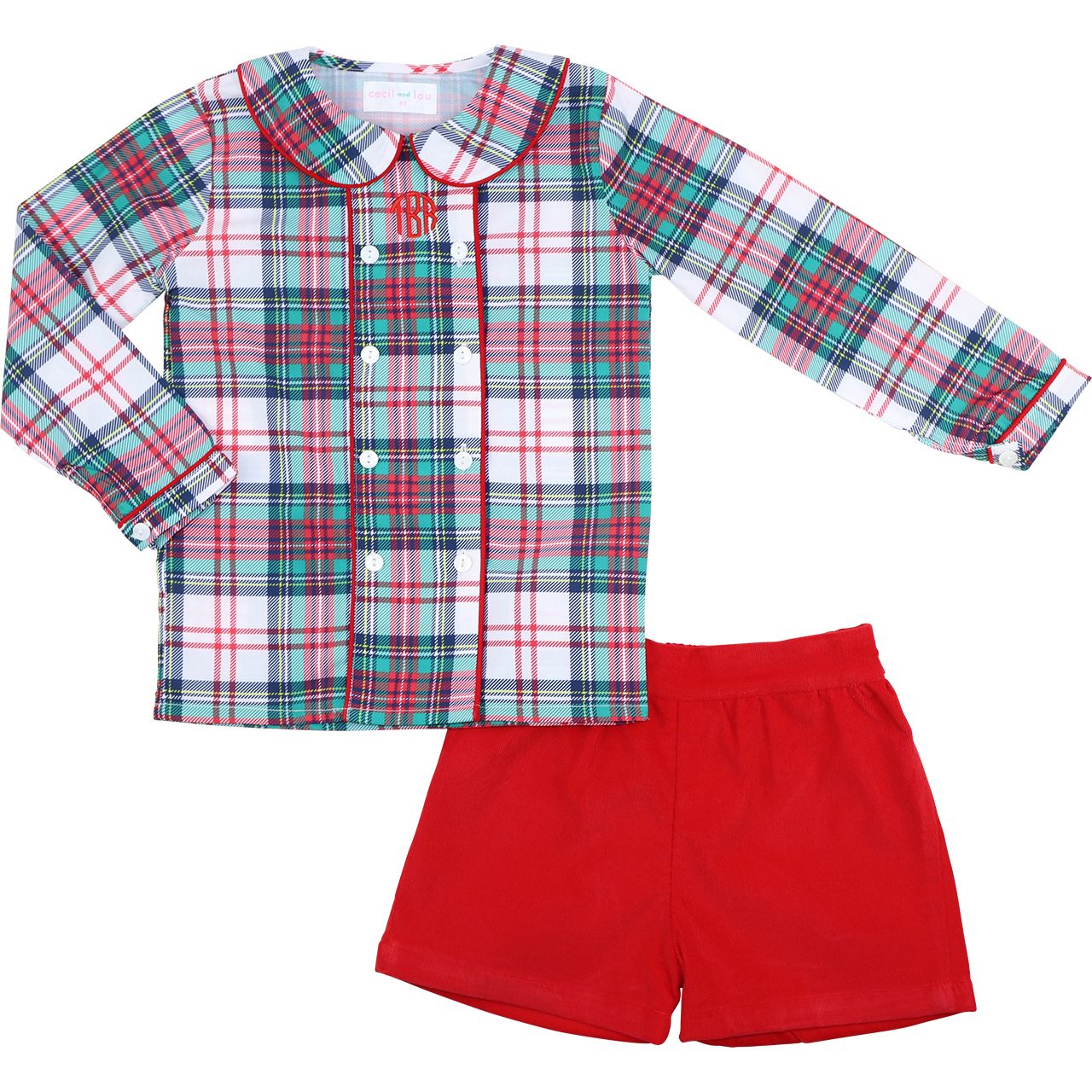 Holiday Tartan Plaid Short Set