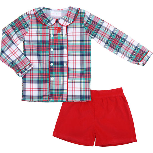 Holiday Tartan Plaid Short Set