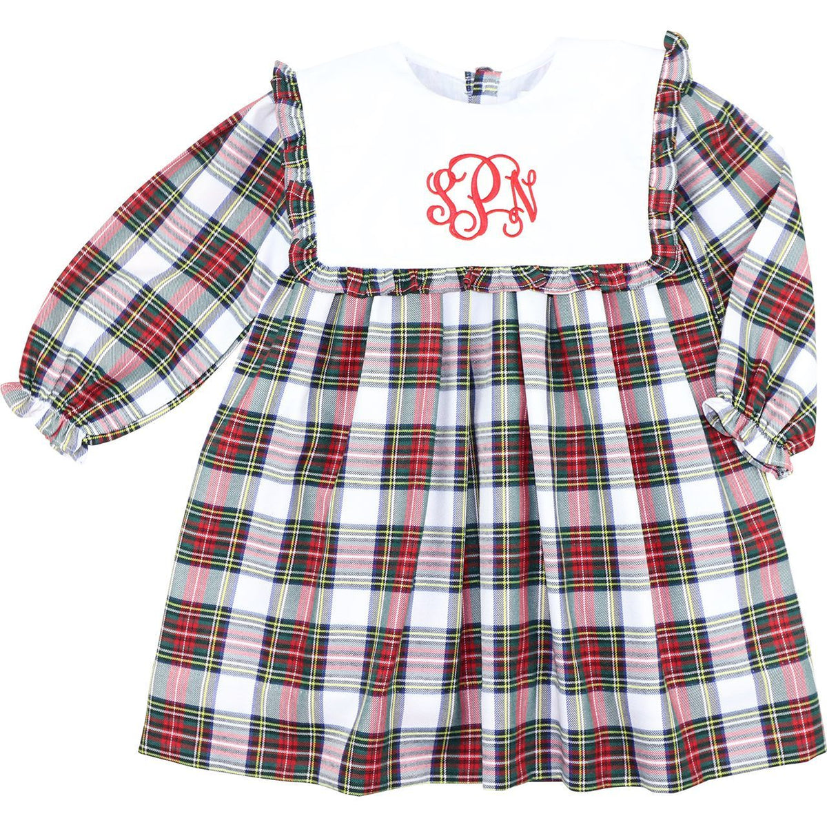 Holiday Tartan Square Collar Dress