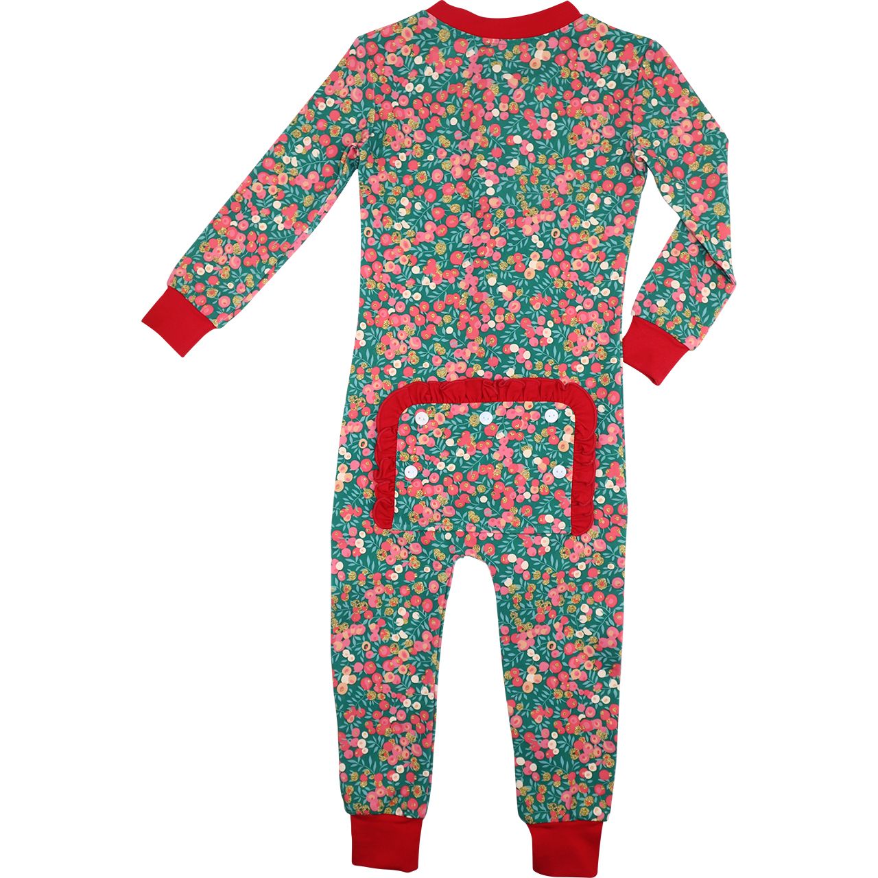 Holly And Berries Knit Zipper Pajamas Back