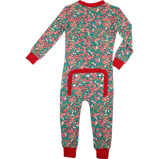 Holly And Berries Knit Zipper Pajamas Back
