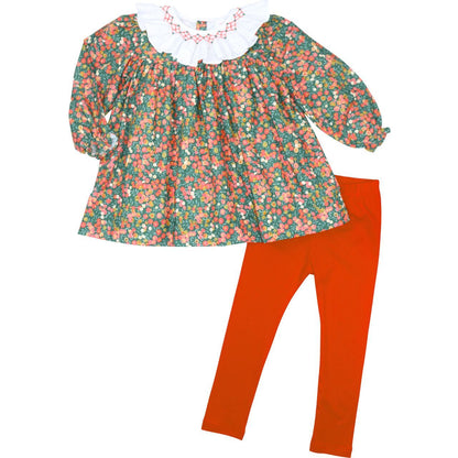 Holly And Berries Smocked Legging Set