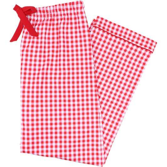 Men's Red And White Check Pajama Pants