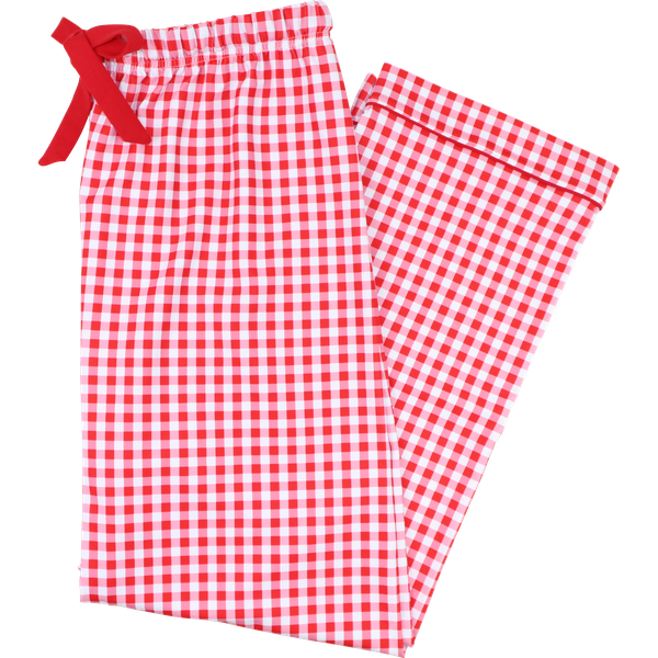 Men's Red And White Check Pajama Pants