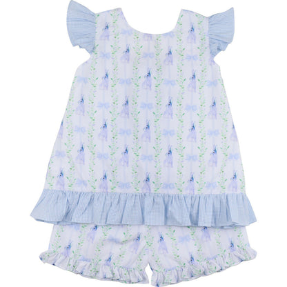 Blue Bunny Tie Back Short Set