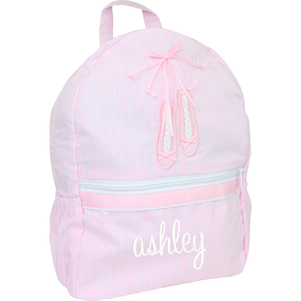 Pink Gingham Ribbon And Ballet Shoes Backpack